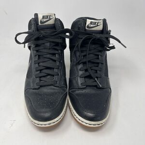Nike Black Dunk Sky High Essential Mesh Hidden Wedge Sneaker Shoes Size 8